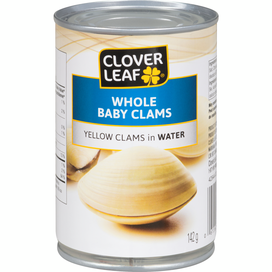 Clover Leaf Baby Clams, Whole Yellow In Water 142 ml, $2.32/100ml