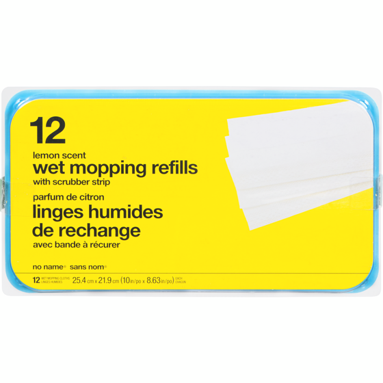 No Name Lemon Scented Wet Mop Refills With Scrubber Strip 12 ea, $0.50/1ea