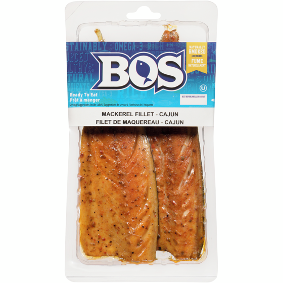 Bos Smoked Mackerel Fillets, Cajun 170 g, $4.70/100g