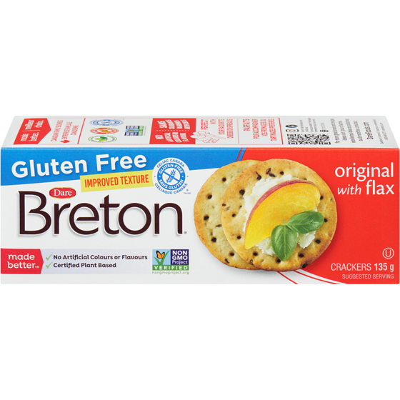 Dare Breton Gluten Free Original with Flax 135 g, $3.33/100g
