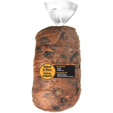 null Pain raisins et cannelle tranché 468 g, 0,85 $/100g