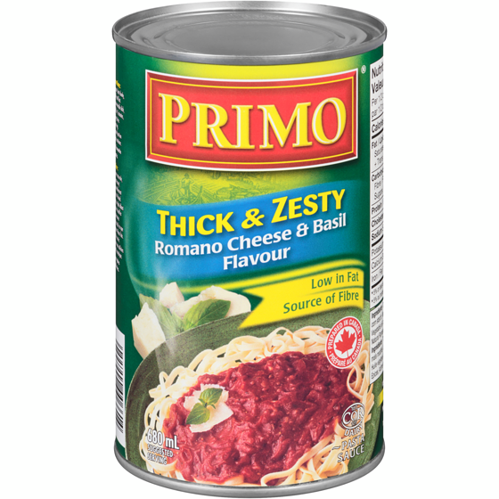 Primo Pasta Sauce, Thick & Zesty Romano Cheese & Basil 680 ml, $0.48/100ml