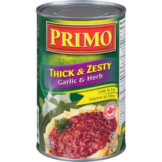 Primo Pasta Sauce, Thick & Zesty Garlic & Herb 680 ml, $0.29/100ml