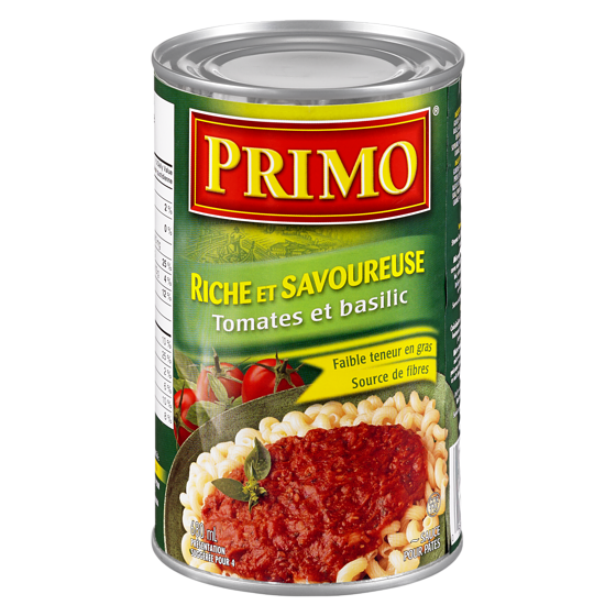 Primo Sauce pour pâtes Riche et savoureuse aux tomates et basilic 680 ml, 0,56 $/100ml