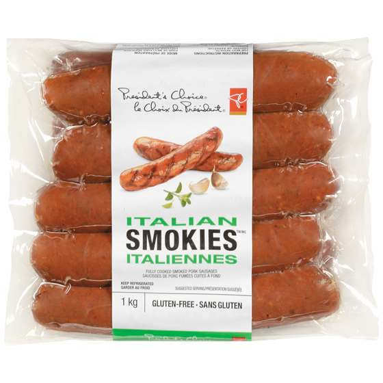 President's Choice Smokies™ Italian Smoked Pork Sausages 1 kg, $1.60/100g