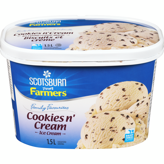 Scotsburn Family Favourites Cookies & Cream Ice Cream 1.5 l, $0.52/100ml
