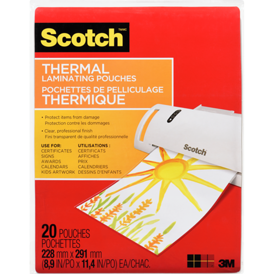 Scotch Pochettes de pelliculage thermique 1 ea, 7,50 $/1ch