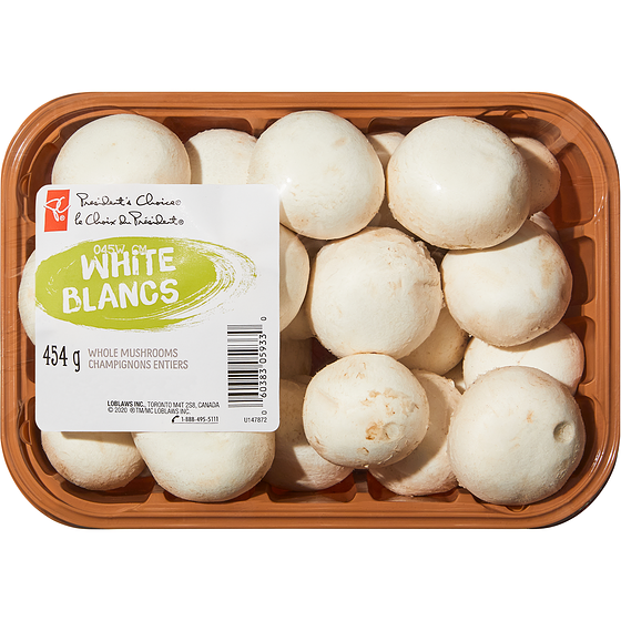 le Choix du Président Champignons blancs entiers 454 g, 1,32 $/100g