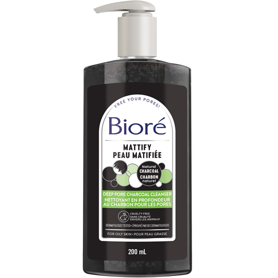 Biore Deep Pore Charcoal Cleanser, Face Wash for Oily Skin 200 ml, $6.25/100ml