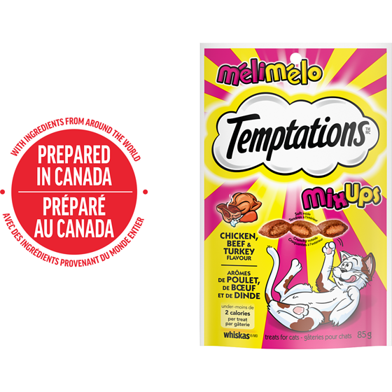 Whiskas Mix-Ups Chicken, Turkey & Beef Flavour Adult Cat Treats 85 g, $2.69/100g