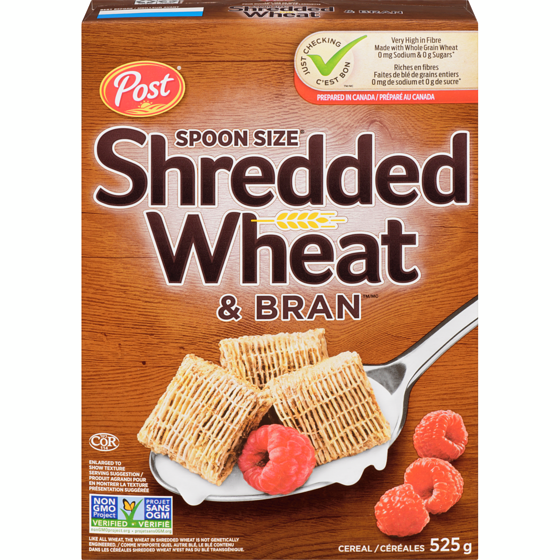 Post Céréales Shredded Wheat Spoon Size et Bran de Post 525 g, 0,95 $/100g