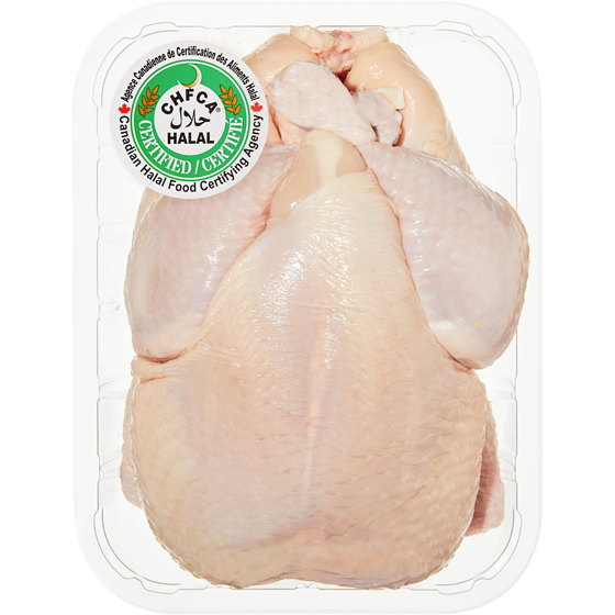 null Halal Whole Chicken, Tray Pack $7.72/1kg $3.50/1lb