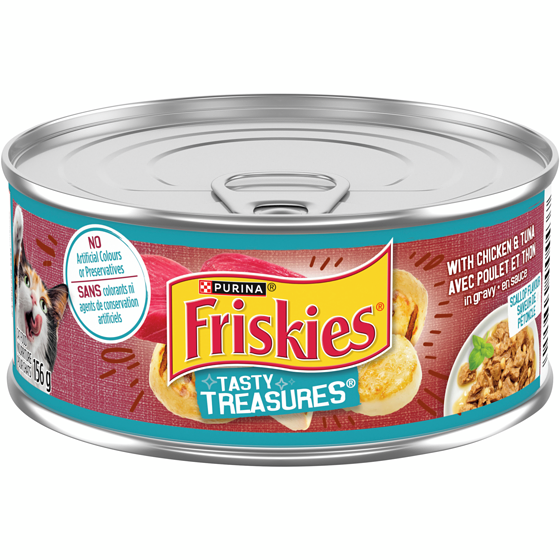 Purina Friskies Tasty Treasures avec Poulet et Thon, Nourriture Humide pour Chats 156 g, 0,58 $/100g