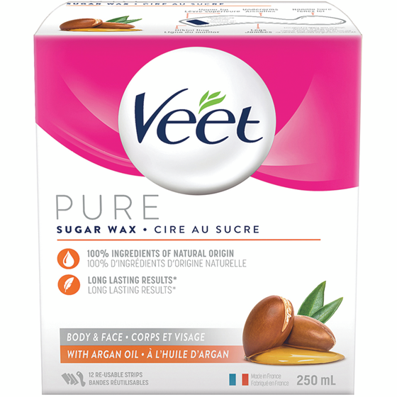 Veet PURE Sugar Wax Kit for Face & Body 250 ml, $8.20/100ml