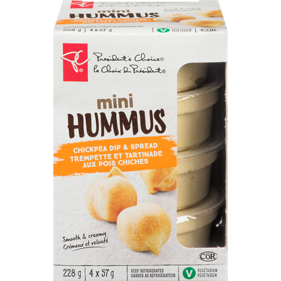 le Choix du Président Mini Contenants D’Hummus 228 g, 1,75 $/100g