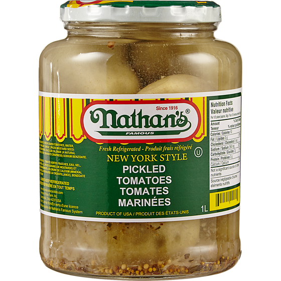 Nathan New York Style Pickled Tomatoes 1.125 l, $0.90/100ml