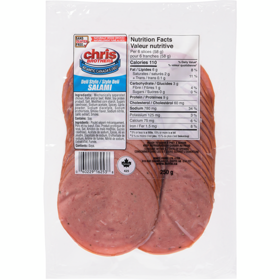 Chris Brothers Regular Salami  250 g, $1.80/100g