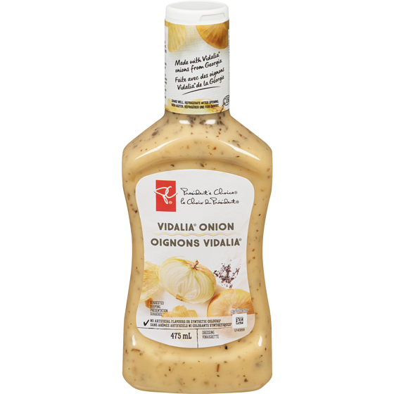 le Choix du Président Vinaigrette oignons vidalia 475 ml, 0,80 $/100ml