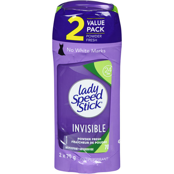 Lady Speedstick Antiperspirant Deodorant, Invisible, Powder Fresh 2x70.0 g, $4.99/100g