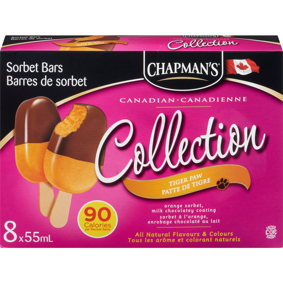Chapmans Canadian Collection Tiger Paw Sorbet Bar 8 ea, $0.50/1ea