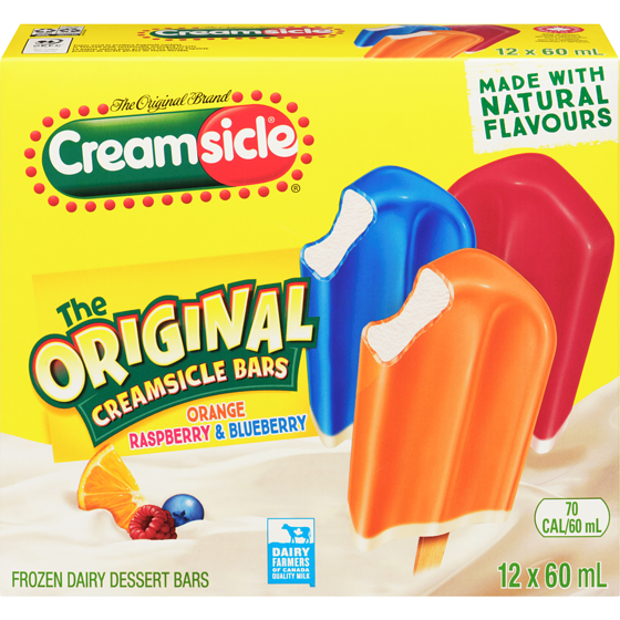The Original Ice Pop Creamsicle Bars sweet treat made with natural colours and flavours 720 ml, $0.80/100ml