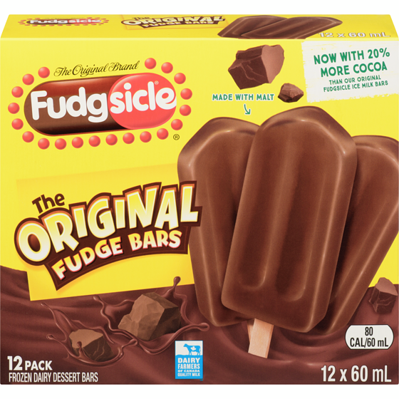 The Original Fudgsicle Frozen Dairy Dessert Bars with malt, cocoa and quality milk 720 ml, $0.87/100ml