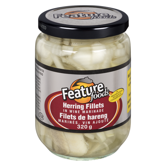 Feature Foods Herring Fillets in Wine Marinade 320 g, $1.87/100g