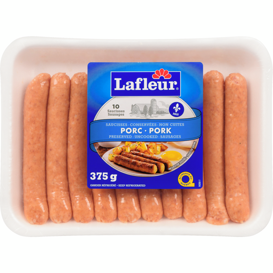 Lafleur Pure Pork  Fresh Sausage 375 g, $1.86/100g