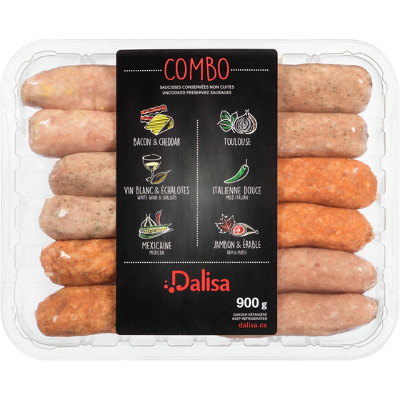 Dalisa Pork Sausage Combo     900 g, $1.67/100g