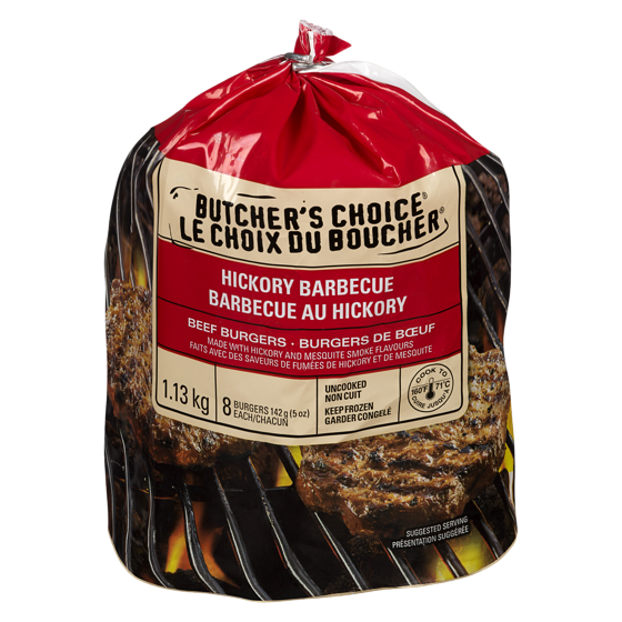 Butcher's Choice BBQ Beef Burgers, Hickory Flavour 1.13 kg, $2.04/100g