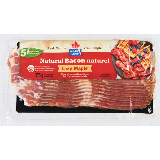 Maple Leaf Lazy Maple Natural Bacon 375 g, $1.07/100g