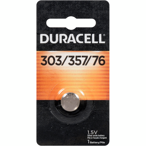 Duracell 303/357 Watch or Electronic Battery 1 ea, $8.00/1ea