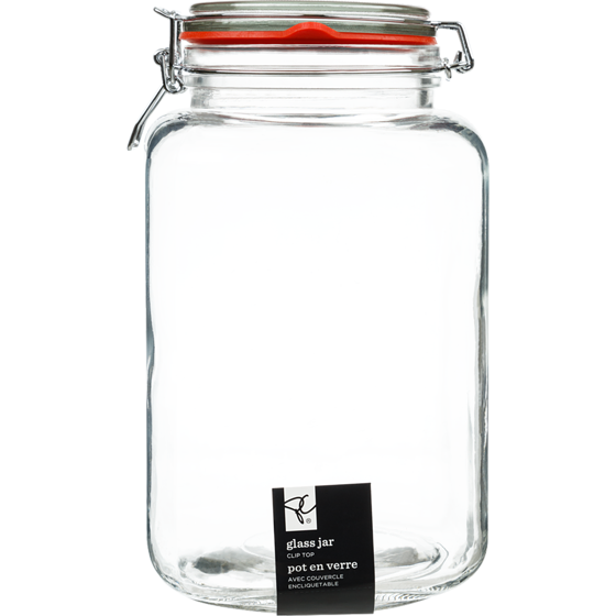 President's Choice Square Clip Top Jar 3.6L 1 ea, $14.00/1ea