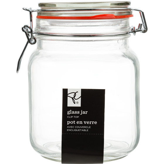 President's Choice Square Clip Top Jar 1L 1 ea, $10.00/1ea
