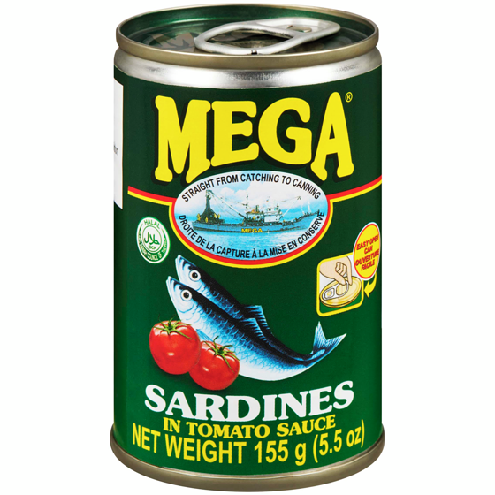 Mega Sardines In Tomato Sauce 155 g, $0.83/100g