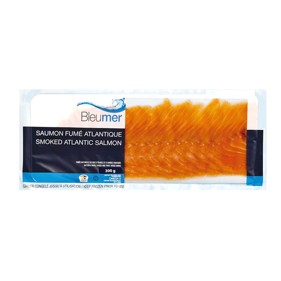 null Saumon de l’Atlantique fumé Bluemer 300 g, 6,33 $/100g