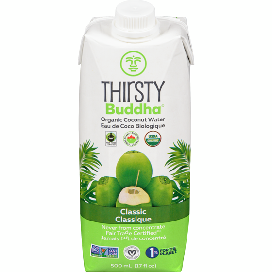 Thirsty Buddha All Natural Coconut Water 500 ml, $0.60/100ml
