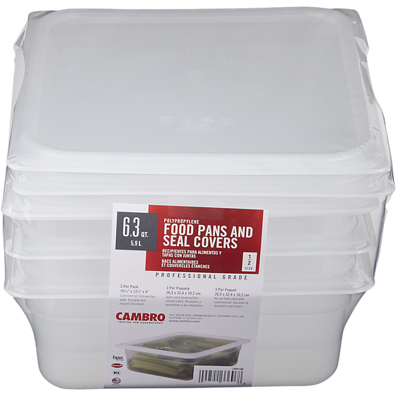 null Bac pour aliments avec couvercle 0,5 po x 4 po 3x1.0 ea, 20,66 $/1ch