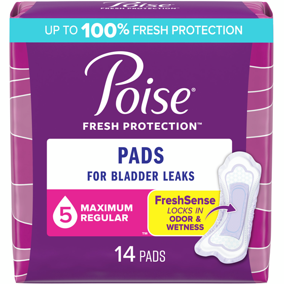 Poise Postpartum Incontinence Pads, Maximum Absorbency, Regular Length, 14 Count 14 ea, $0.64/1ea