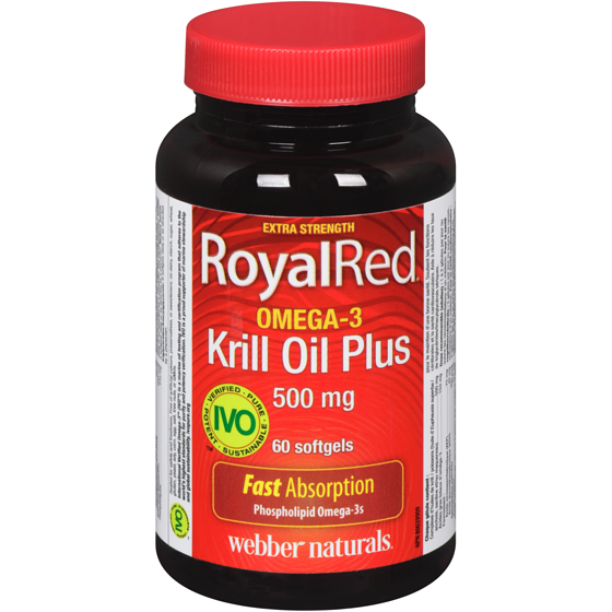 Webber Naturals RoyalRed Omega-3 Krill Oil Plus, 500mg 60 ea, $0.47/1ea