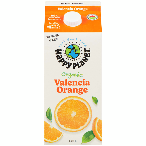 Happy Planet Organic Valencia Orange Juice 1 l, $0.63/100ml