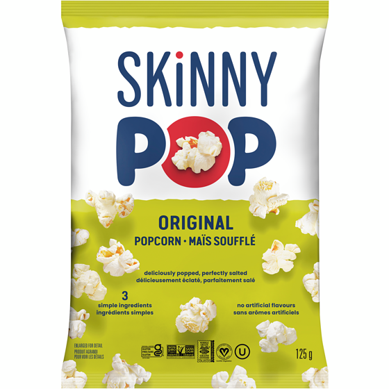 Skinny Maïs soufflé Skinny Pop à saveur originale 125 g, 3,99 $/100g