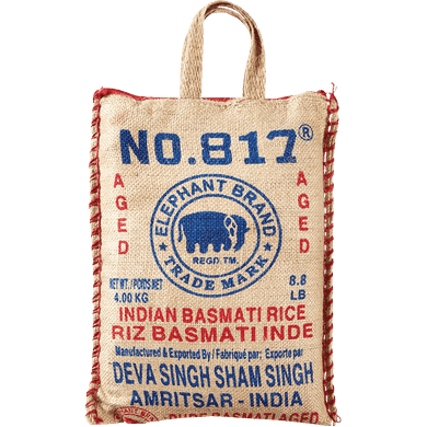 817 Elephant Riz basmati indien 4 kg, 0,50 $/100g