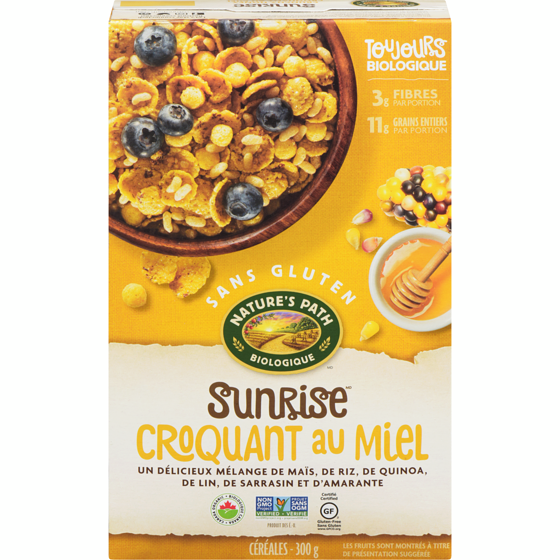 Nature’s Path Céréales biologiques Croquant au miel Sunrise 300 g, 2,33 $/100g