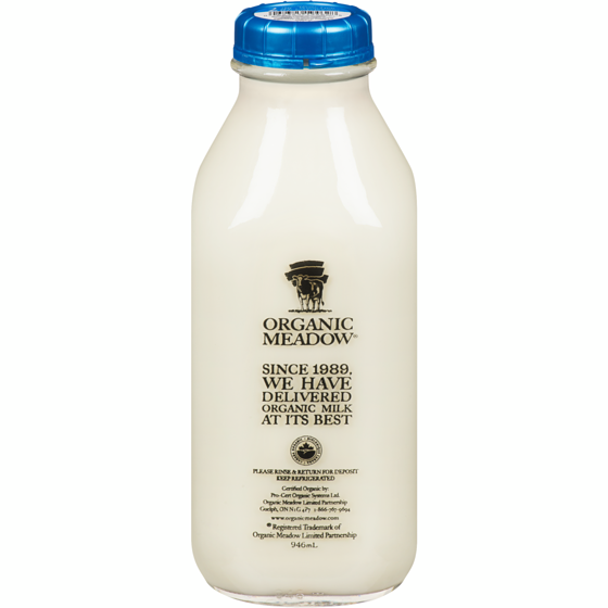 Organic Meadow Milk, Partly Skimmed 2% 946 ml, $0.42/100ml