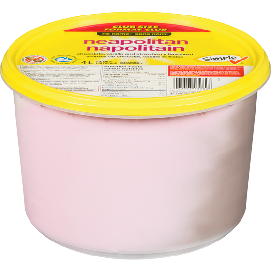 Sans Nom Lait glacé napolitain 4 l, 0,19 $/100ml