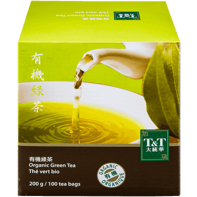 T&T Organic Green Tea 200 g, $4.00/100g