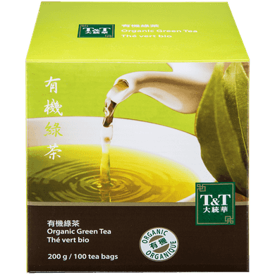 T&T Thé vert biologique 200 g, 4,00 $/100g