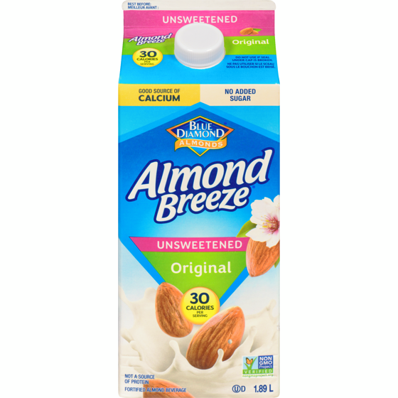 Blue Diamond Almond Breeze Unsweetened Almond Milk, Original 1.89 l, $0.21/100ml