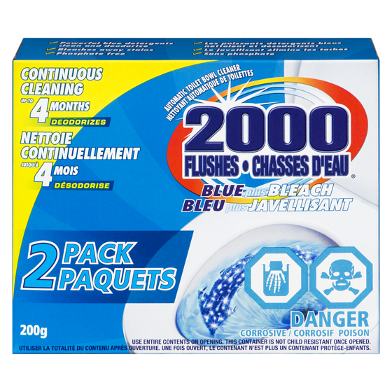 2000 Flushes Blue + Bleach Automatic Toilet Bowl Cleaner 2x100.0 g, $4.00/100g
